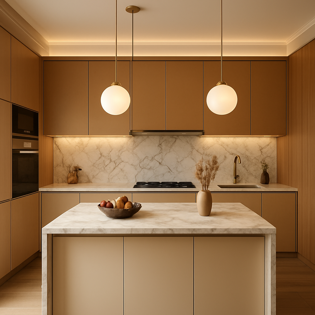 Modular Kitchen in Tan
