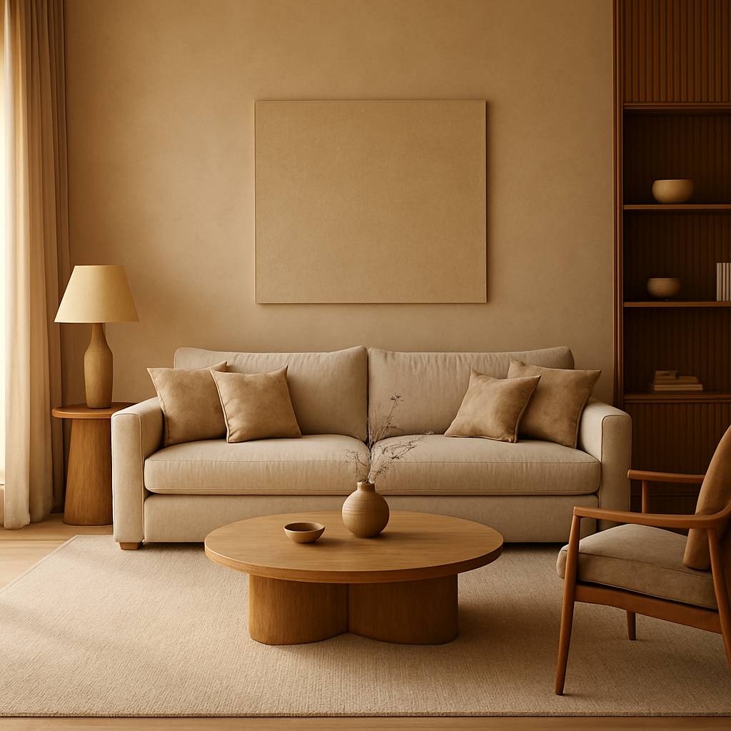 Warm Minimalist Living Room